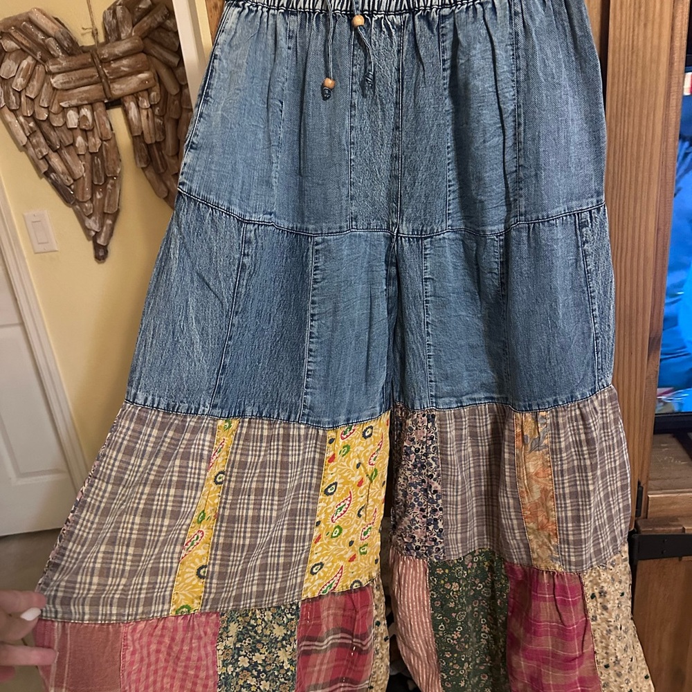 Patchwork Denim pants with Multicolor NWT - image 6